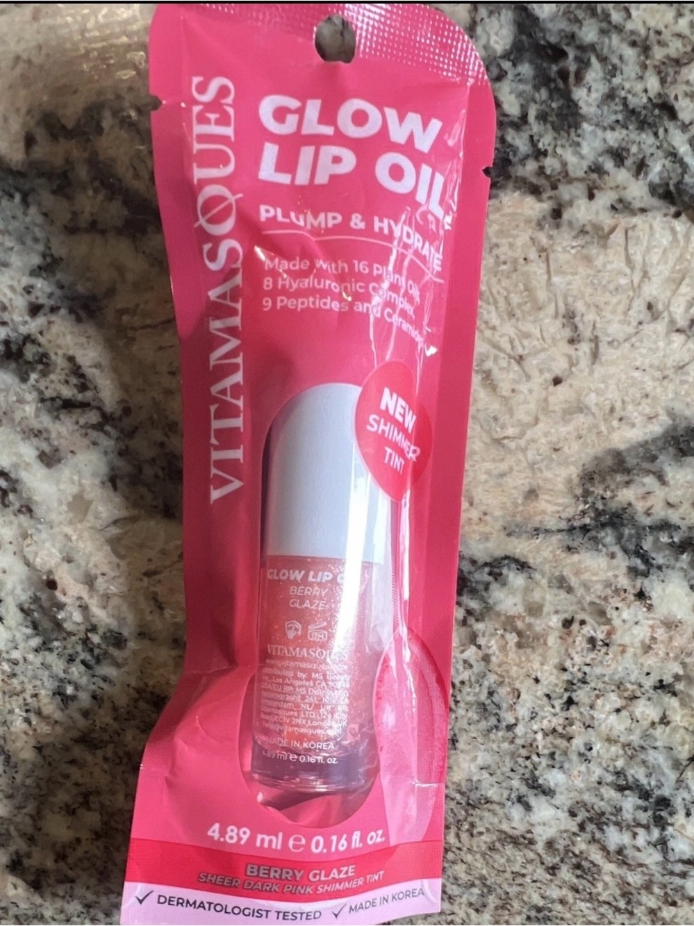 Vitamasque Glow Lip Oil — Berry Glaze Pink Shimmer